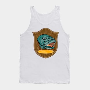 Mounted Largemouth Bass on Shield Tank Top